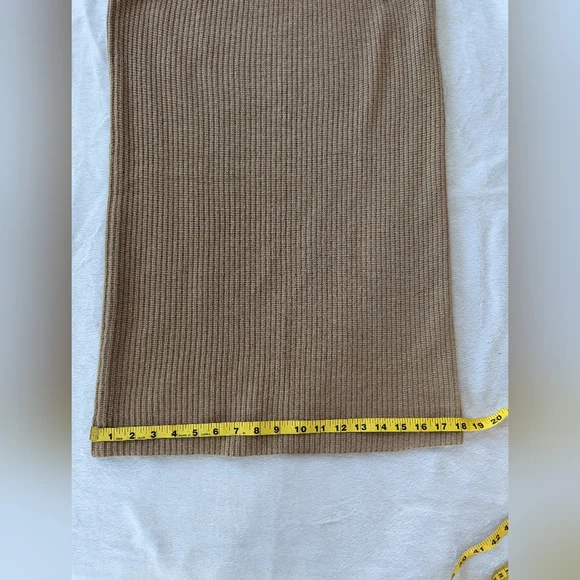 Vintage Christian Dior Tan Lambswool Midi Skirt - Picture 2 of 9